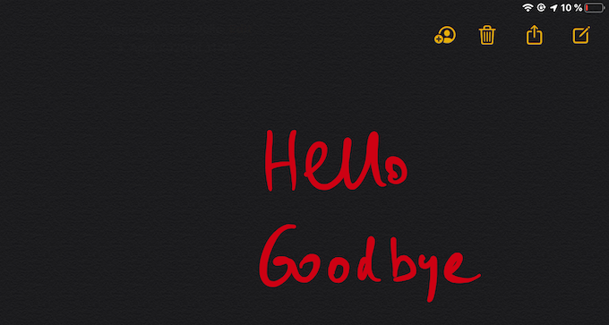 Hello Goodby written in Notes