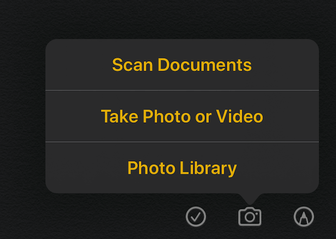 Scan Document menu 