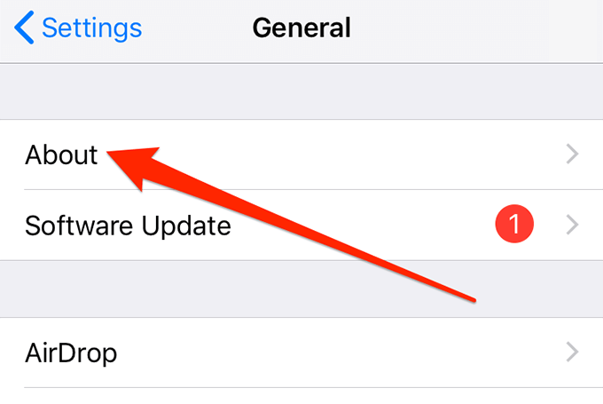 About in General Settings