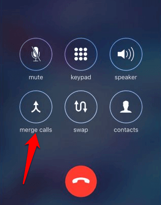 Merge calls button in Phone app 