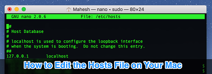 How to Edit the Hosts File on Your Mac
