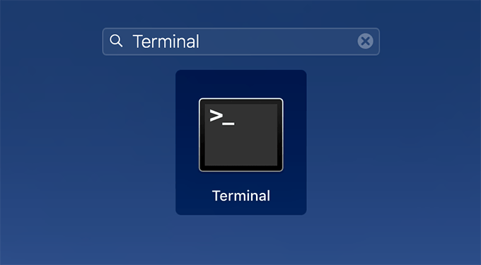 Terminal in Spotlight Search 