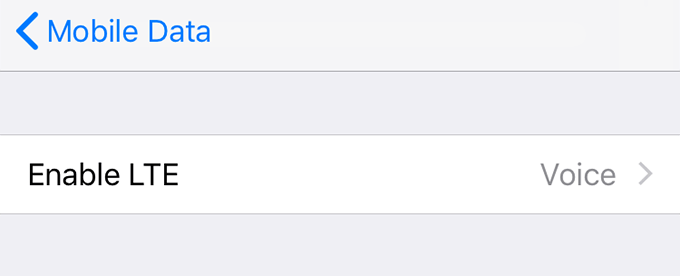 Enable LTE option