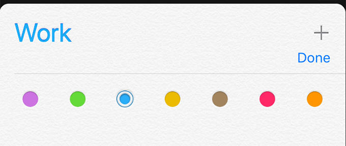 List color options