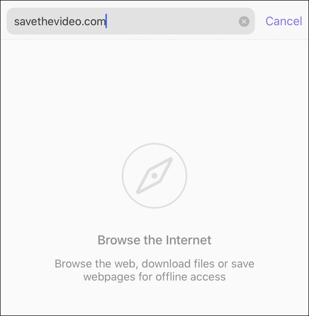 savethevideo.com in Safari browser menu 