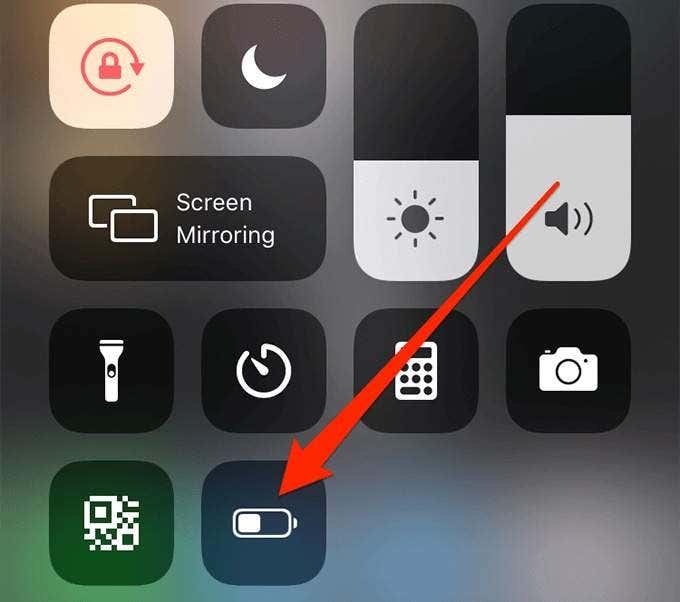 Low Power Mode in Control Center