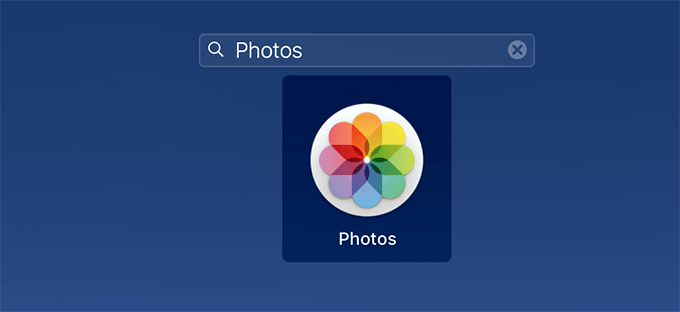 Photos app in search bar