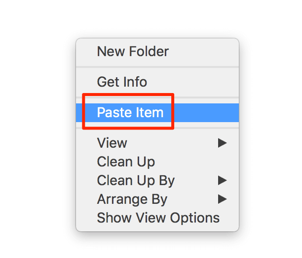 Paste Item in right-click menu 