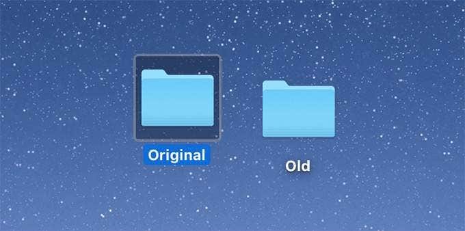 Original folder selected