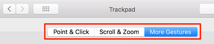 Three tabs in Trackpad preferences