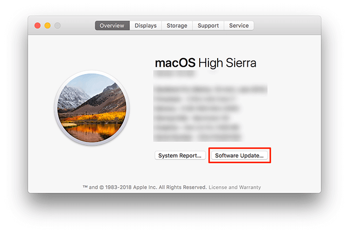 macOS High Sierra screen 