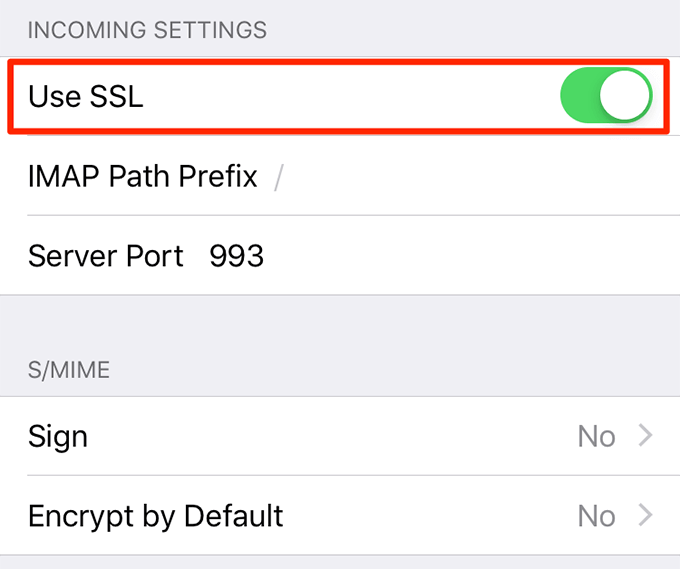 Use SSL toggle enabled 