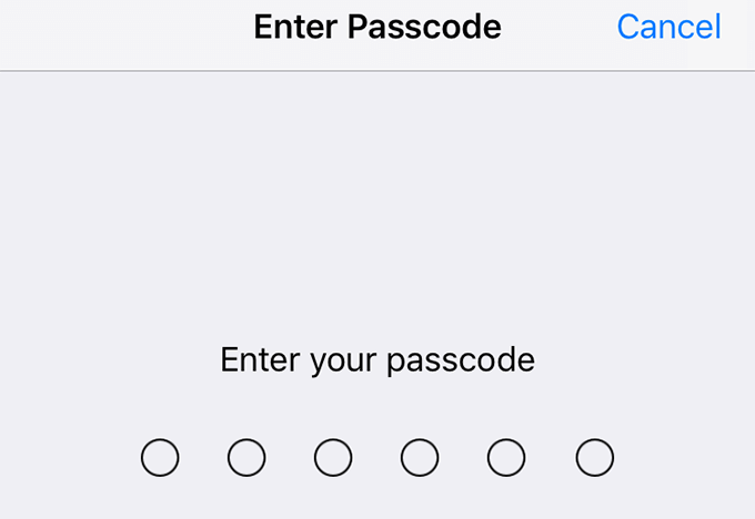 Enter Passcode 