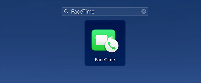 FaceTime in Search bar