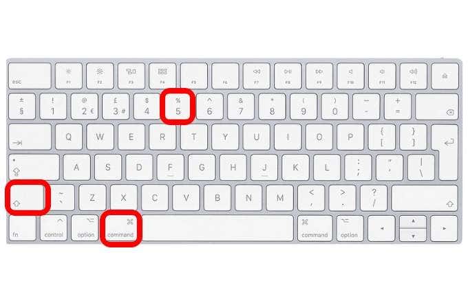 Command+Shift+5 on Apple Keyboard 