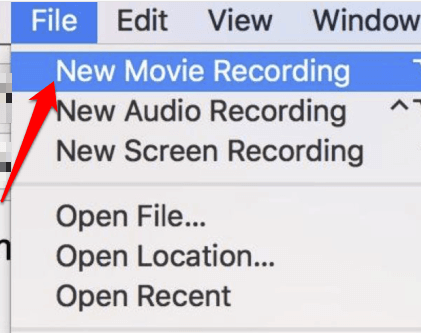 File > New Movie Recording 