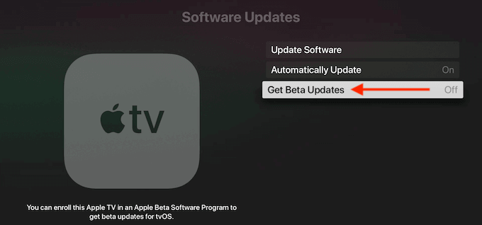 Get Beta Updates option 