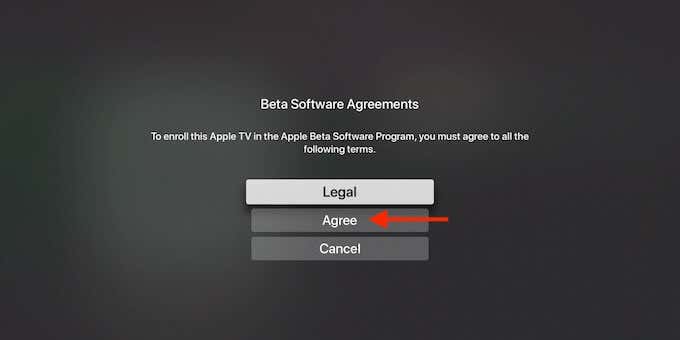 Beta Software Agreements window 