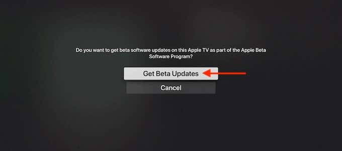 Get Beta Updates conforimation 