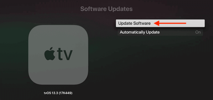 Update Software button 