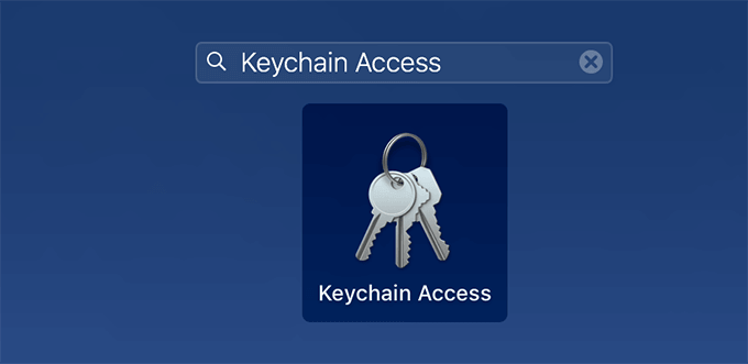KeyChain Access in Search Bar