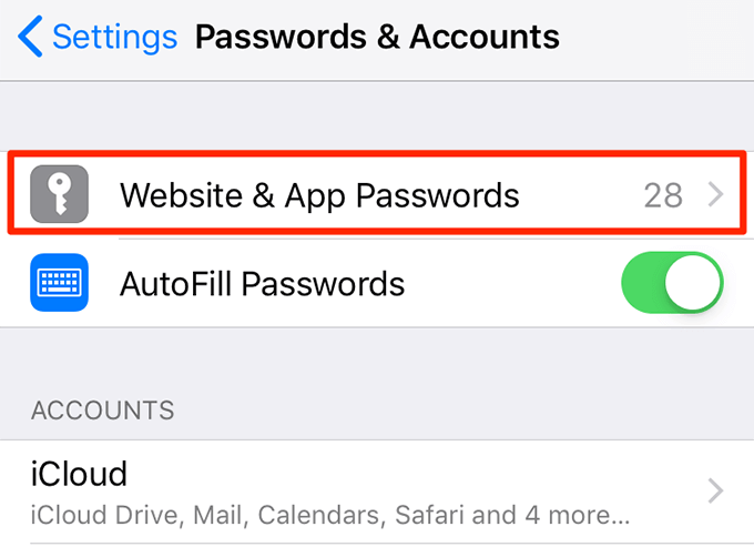 Website & App Passwords 