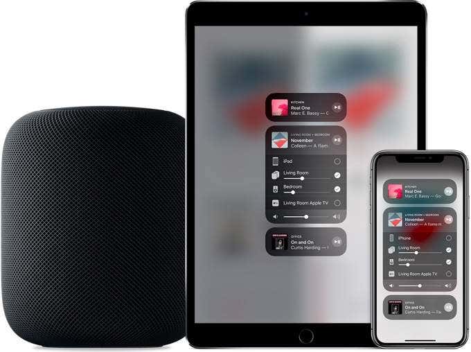 Apple speaker, iPhone, and iPad 