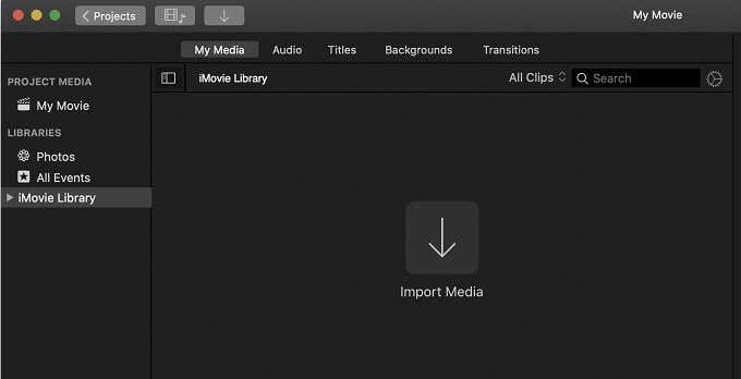 Import Media button 