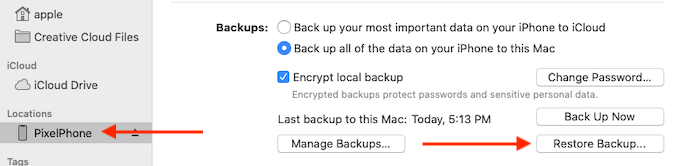 Restore Backup 