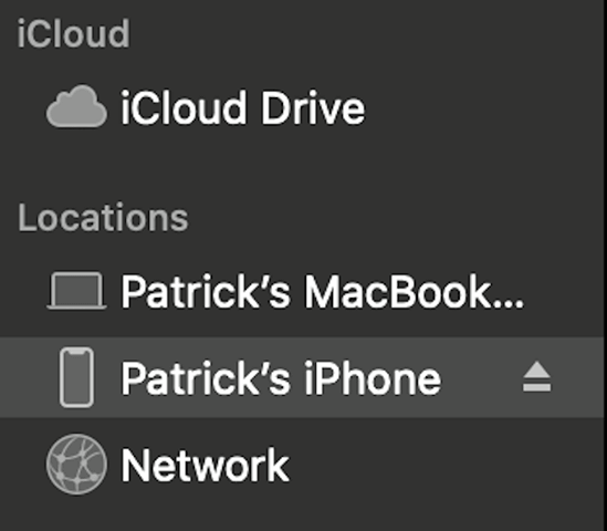 Patrick's iPhone in Locations 