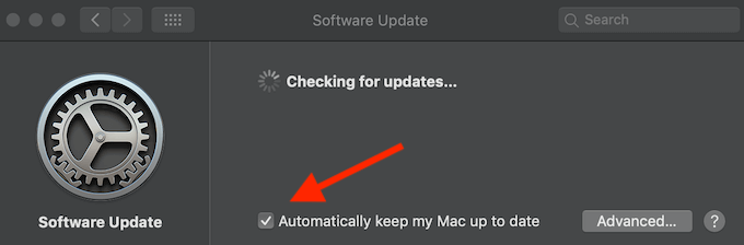 Automatically keep my Mac up to date checkbox 