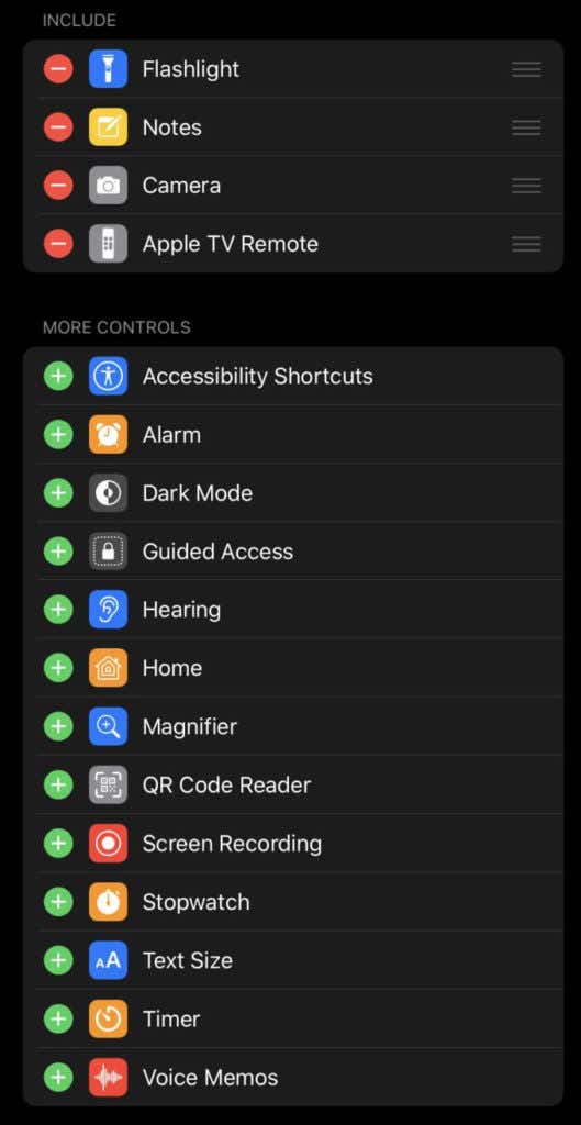 More controls section 