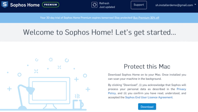 Sophos Home website 