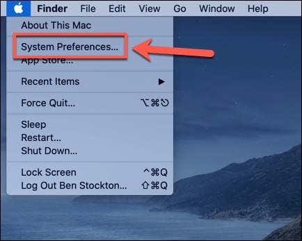 Apple > System Preferences 