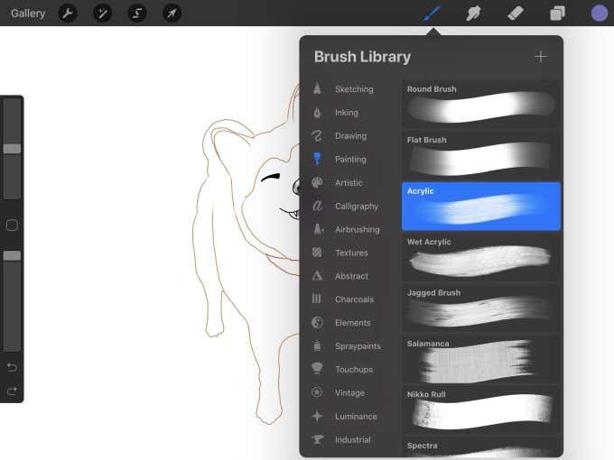 Brushes under Painting options 
