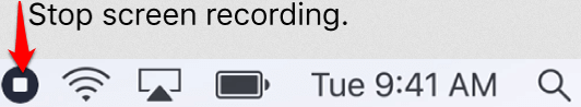 Stop screen recording button 