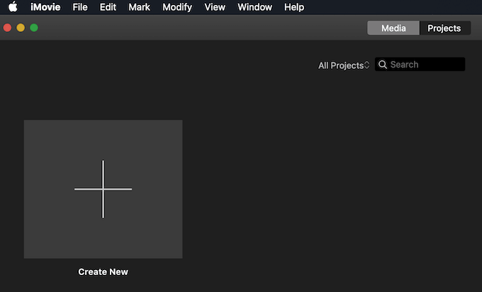 iMovie Create New icon