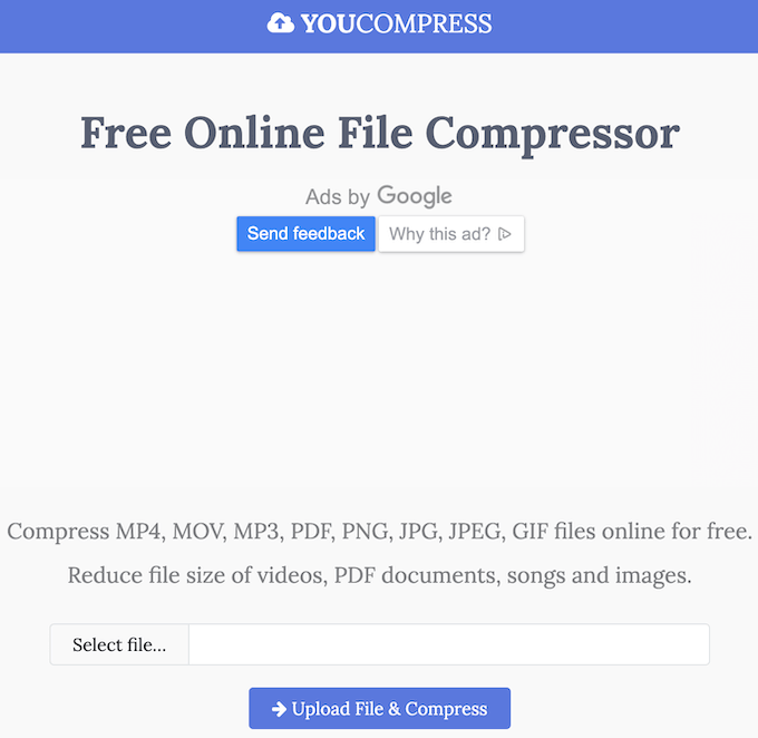 YouCompress website 