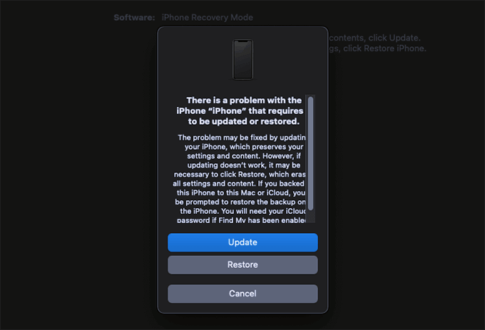 iphone won't stay in recovery mode long enough to restore