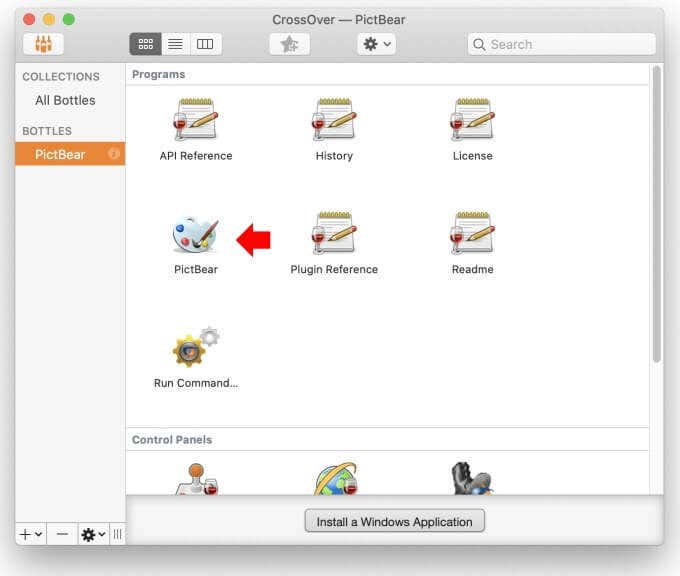 PictBear app in CrossOver Mac