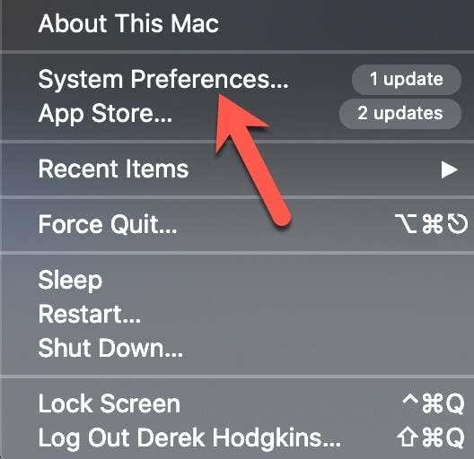 System Preferences option 