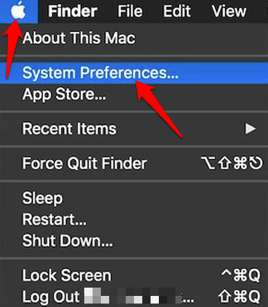 System Preferences in Apple menu 