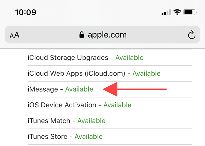 iMessage - Available status