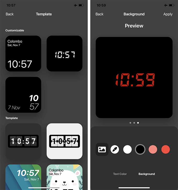 "Clock Widget: Custom Clock App" for iPhone 