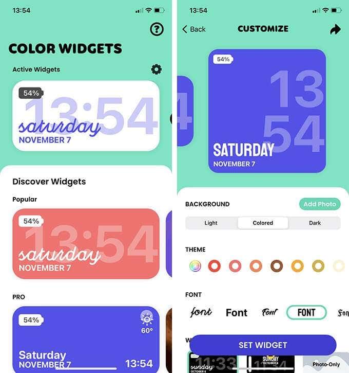 Color Widgets widget 