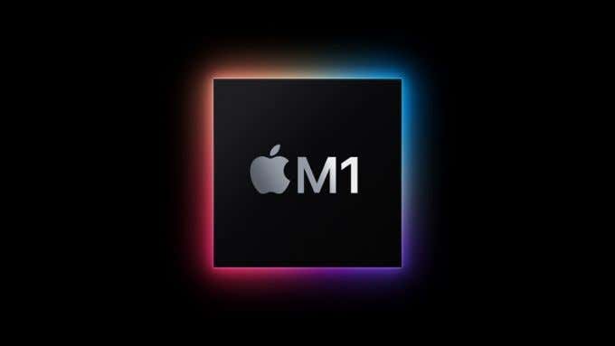 Rendering of an Apple M1 chip 