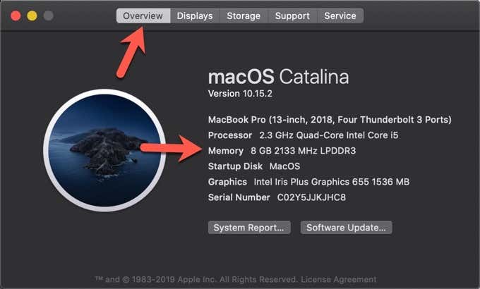 Overview tab in Abut This Mac 