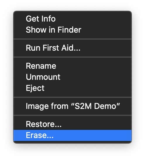 Erase in right-click menu 