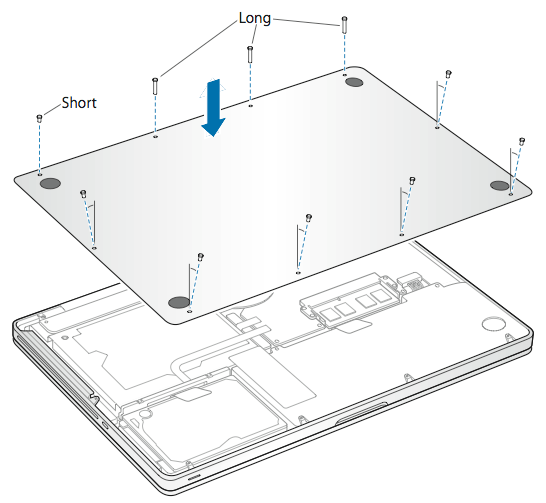 Diagram of bottom of case being re-closed 