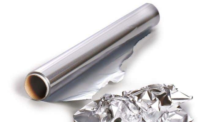 A roll of aluminum foil 